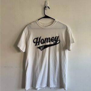 White Graphic T-Shirt with Black Print